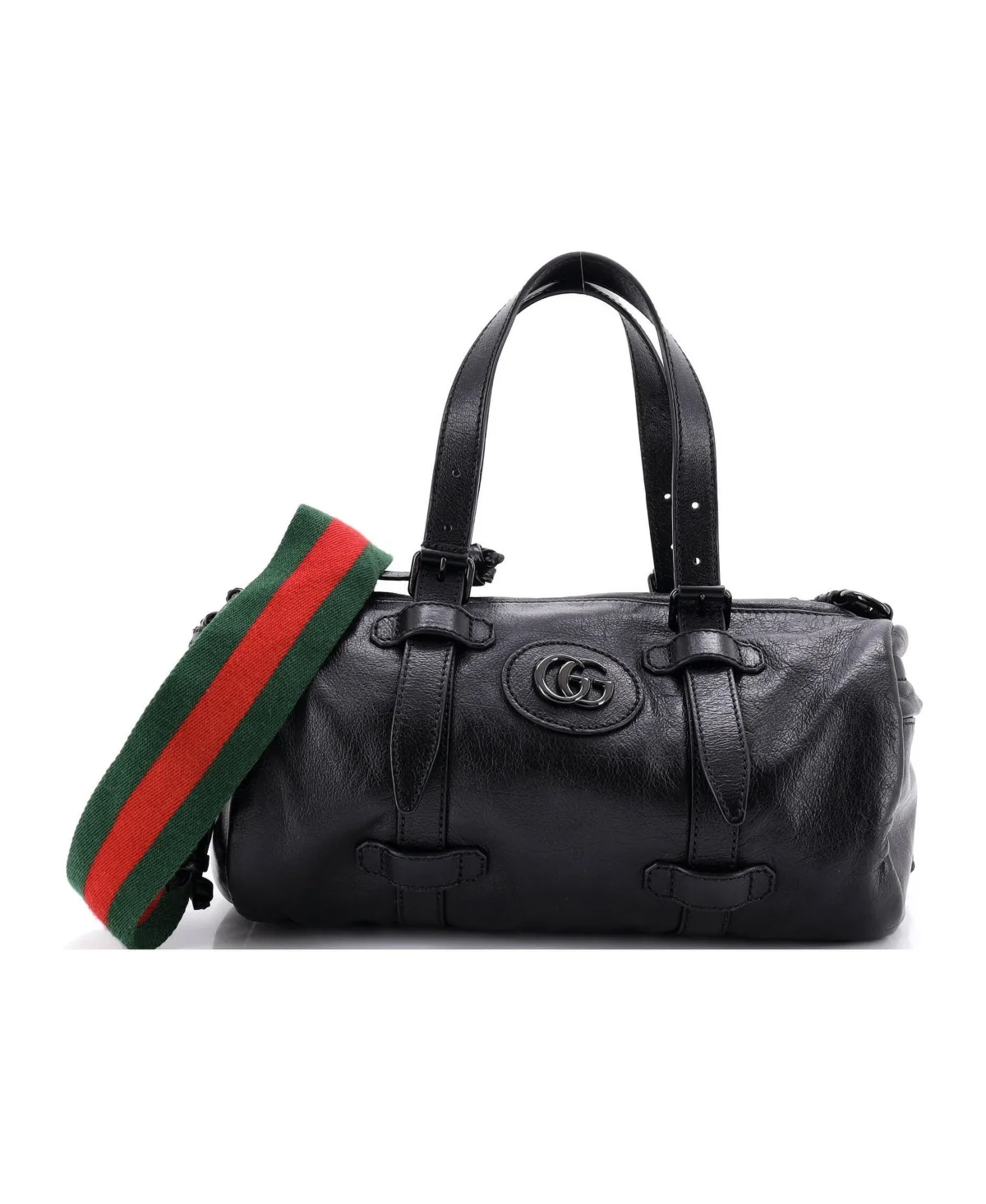 Pre-Owned Gucci Small Tonal Gg Belted Duffle Bag Leather by Gucci