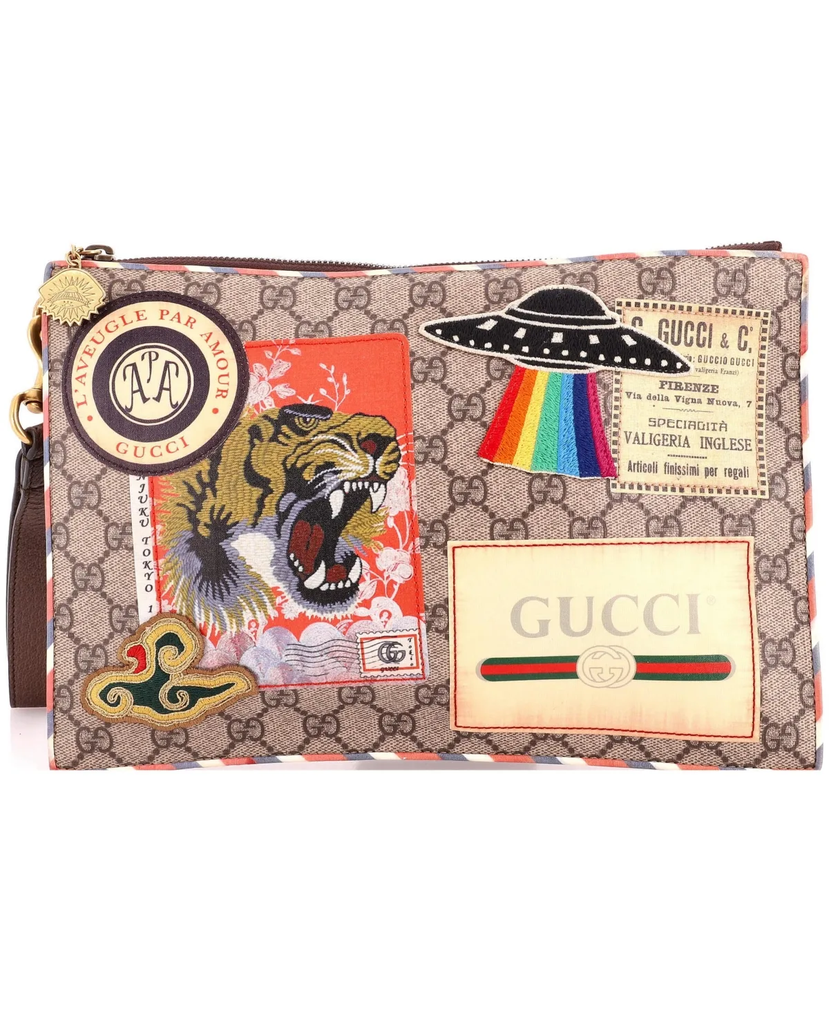 Courrier Pouch GG Coated Canvas with Applique (Pre-Owned) by Gucci