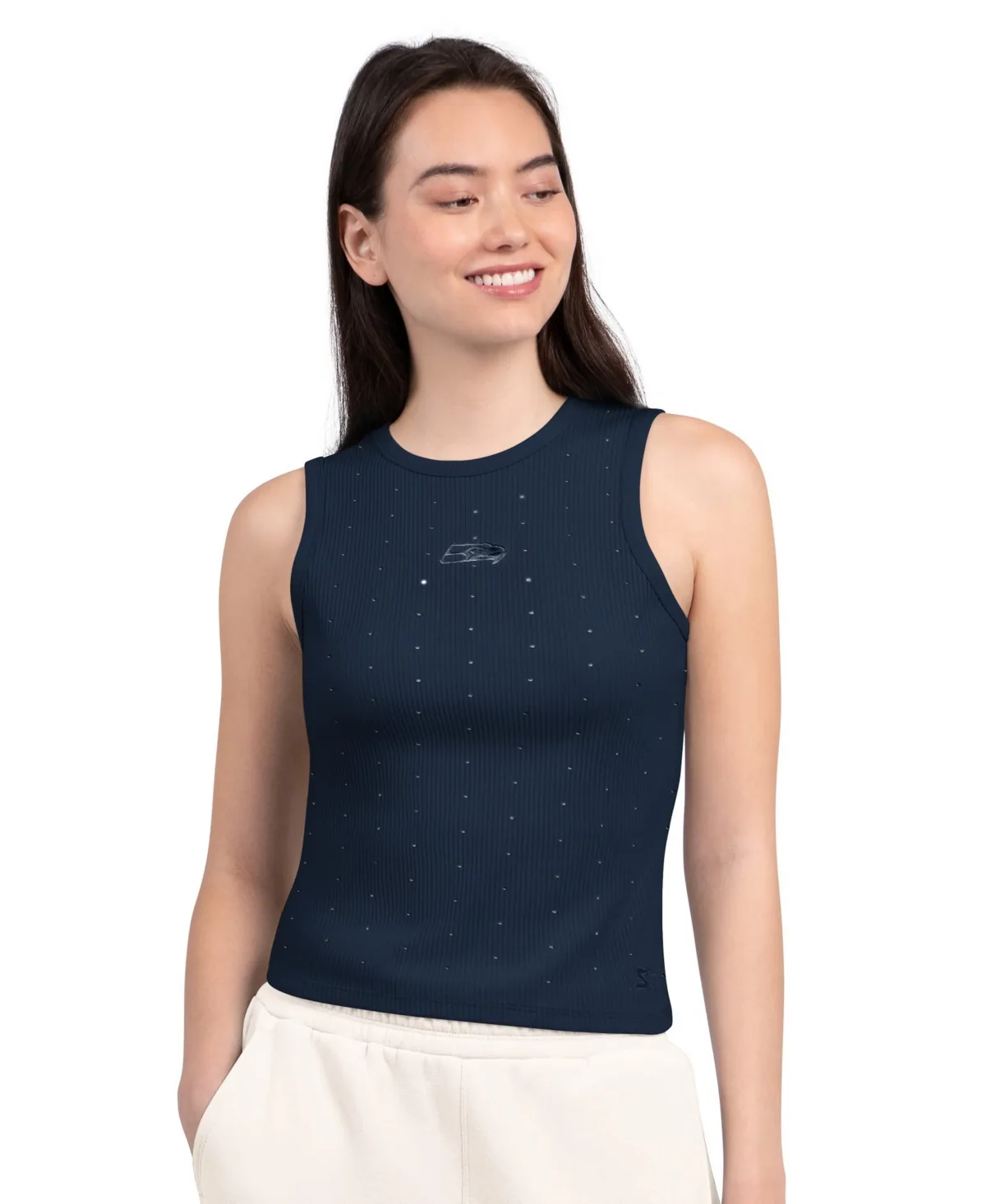 Seattle Seahawks Rhinestone Sprinkle Ribbed Tank by Starter