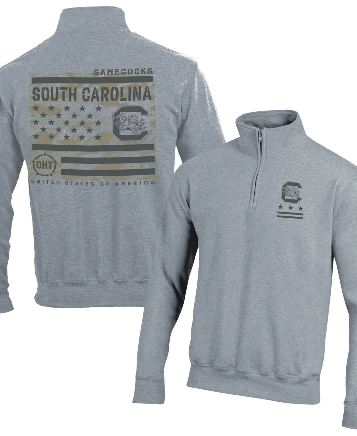 South Carolina Gamecocks Operation Hat Trick Flag Power Blend Fleece Quarter-Zip Pullover by Champion