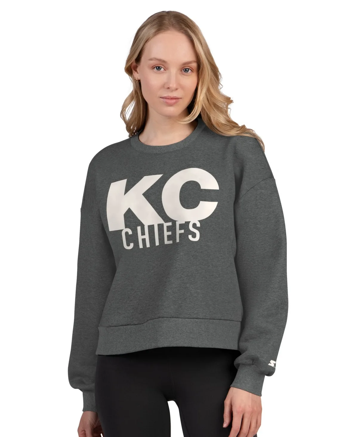 Kansas City Chiefs Show Up Cropped Fleece Pullover Sweatshirt by Starter