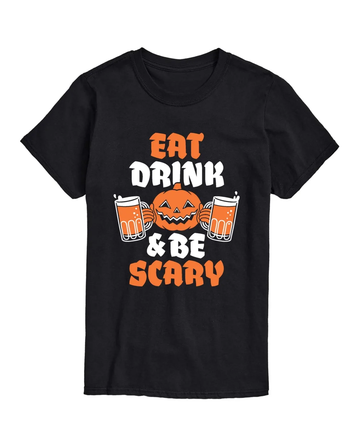 Eat Drink Be Scary Jackolantern Halloween Graphic T-Shirt by Airwaves