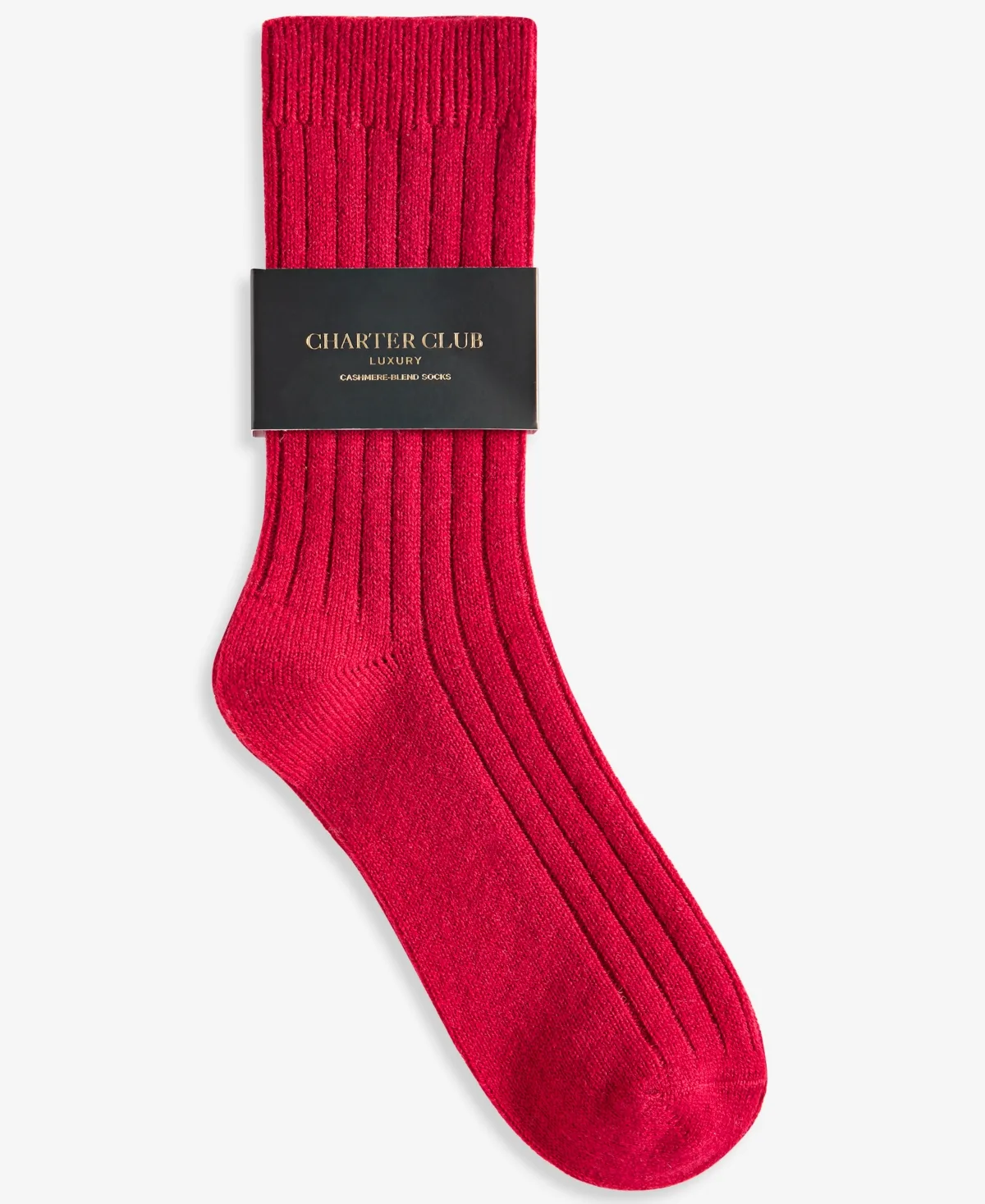 Cashmere-Blend Ribbed Crew Socks