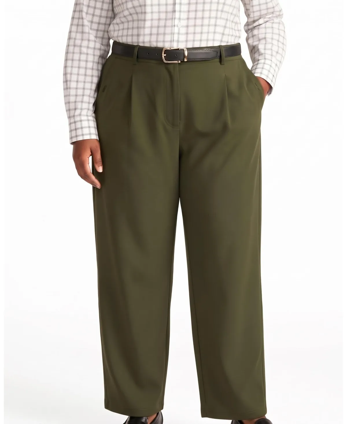 Audrey High-Rise Relaxed-Fit Tapered-Leg Ponte Pants by Universal Standard