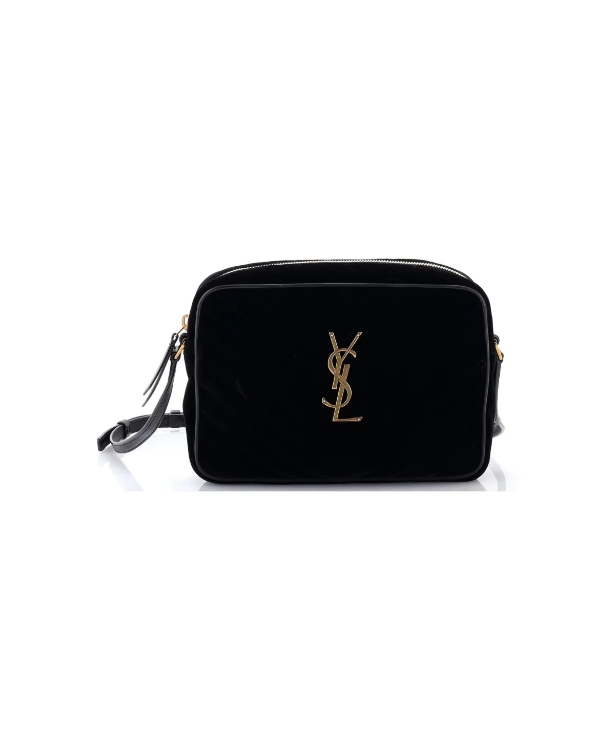 Pre-Owned Saint Laurent Small Lou Camera Bag Matelasse Chevron Velvet by Saint Laurent