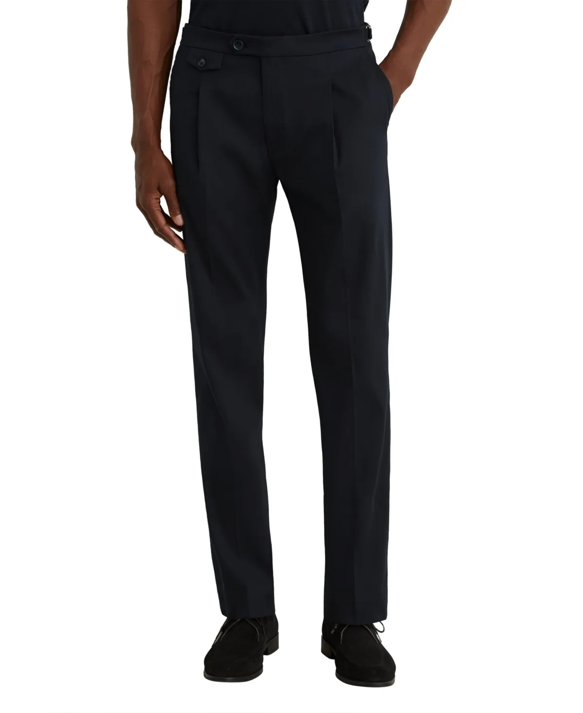 Float Tailored-Fit Stretch Pleated Trousers Pants by Reiss