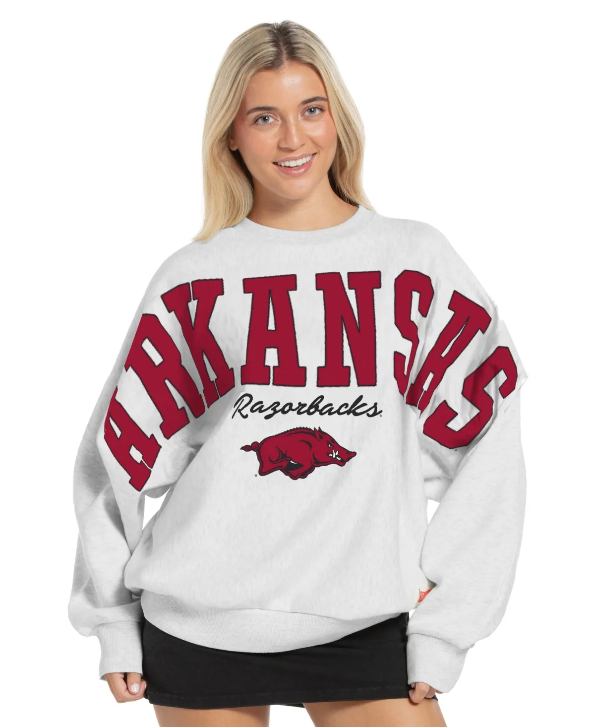 Arkansas Razorbacks Flannigan Oversized Fleece Sweatshirt by Pressbox