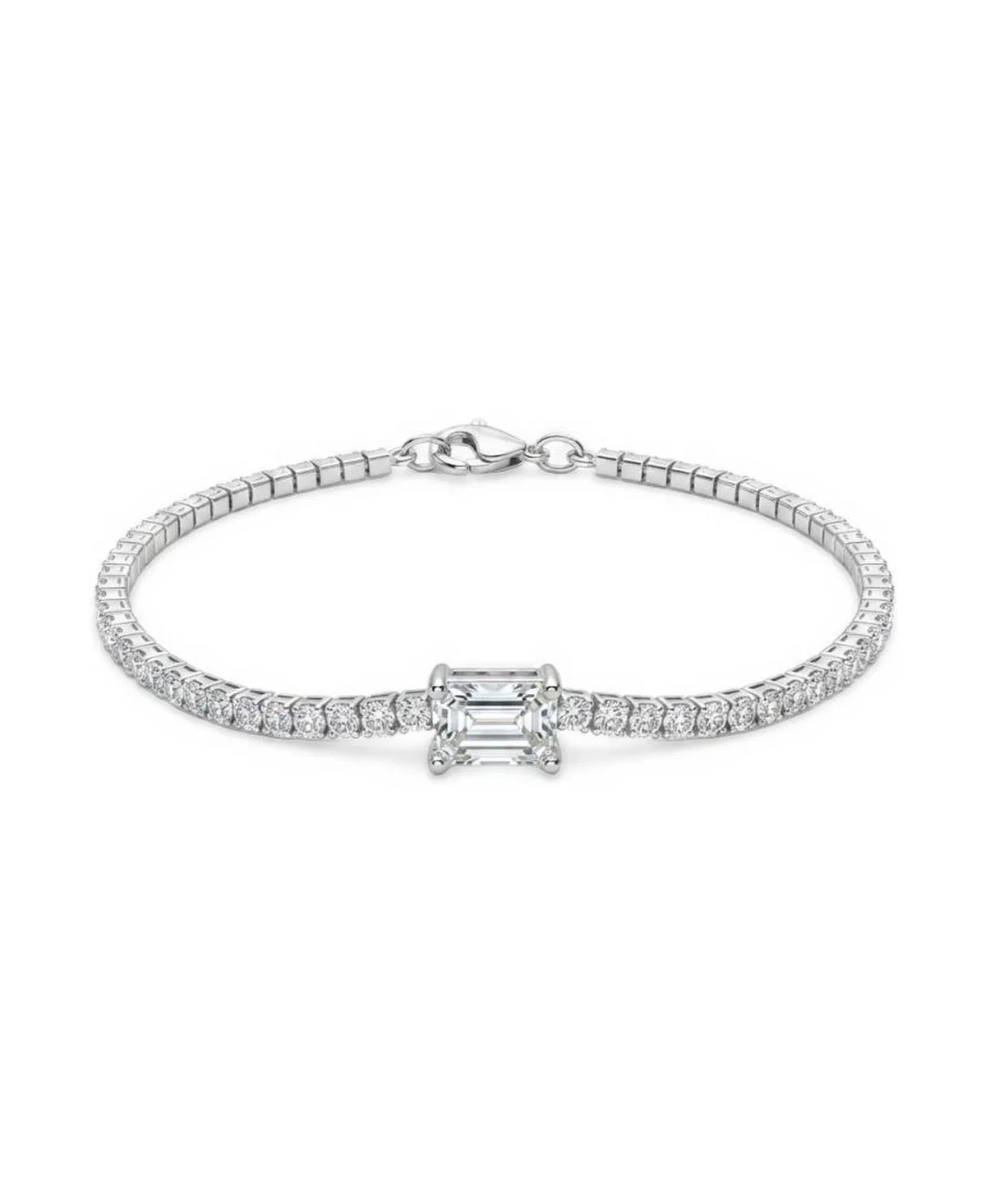 Cubic Zirconia Sterling Silver Illusions Bracelet by Etoielle