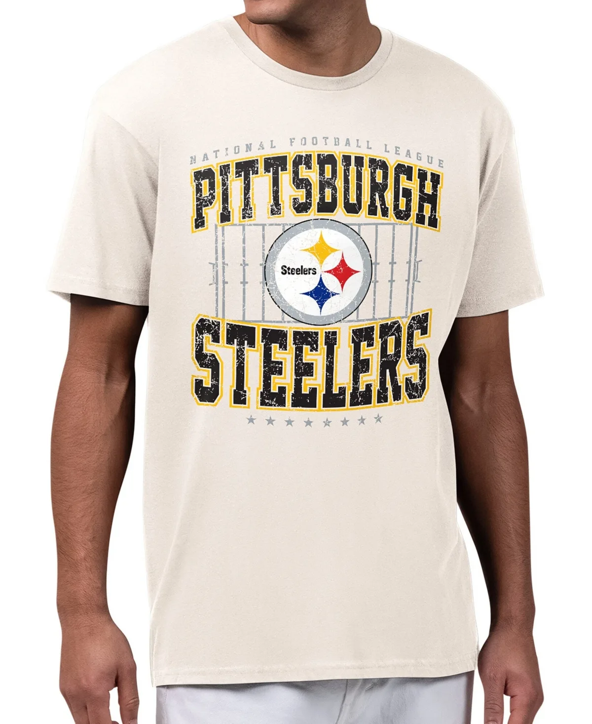 Pittsburgh Steelers Distressed Classic-Fit T-Shirt by Starter