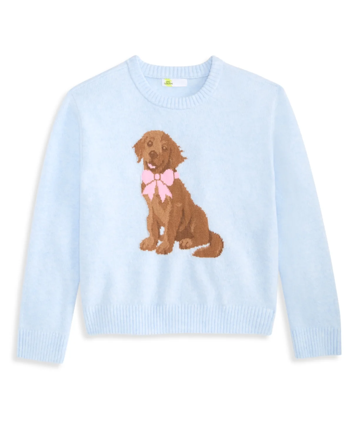 Puppy Long-Sleeve Crewneck Sweater by Epic Threads