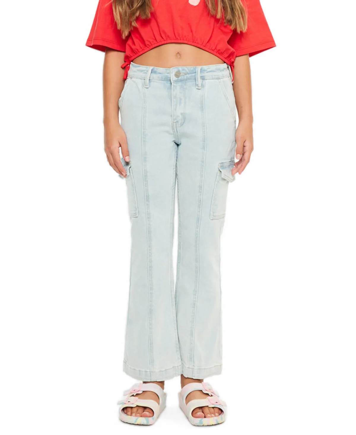 Normani High Rise Cargo Flare Jeans by Kancan