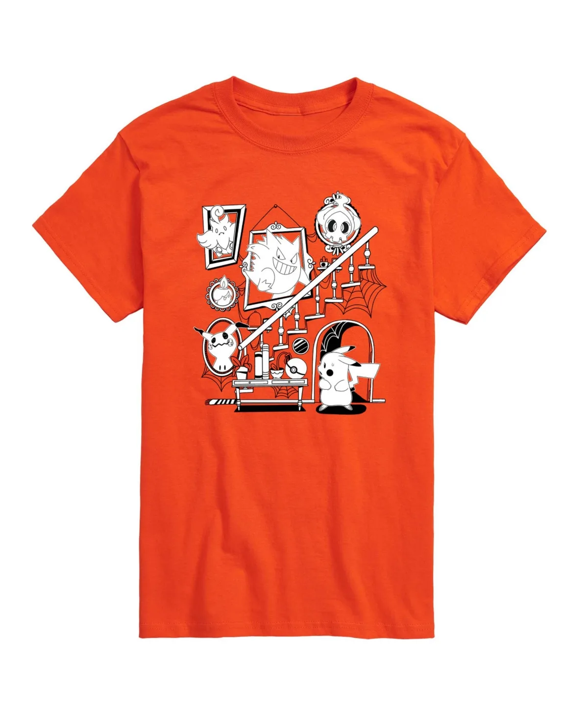 Pikachu Haunted House Short-Sleeve Crewneck T-Shirt by Airwaves