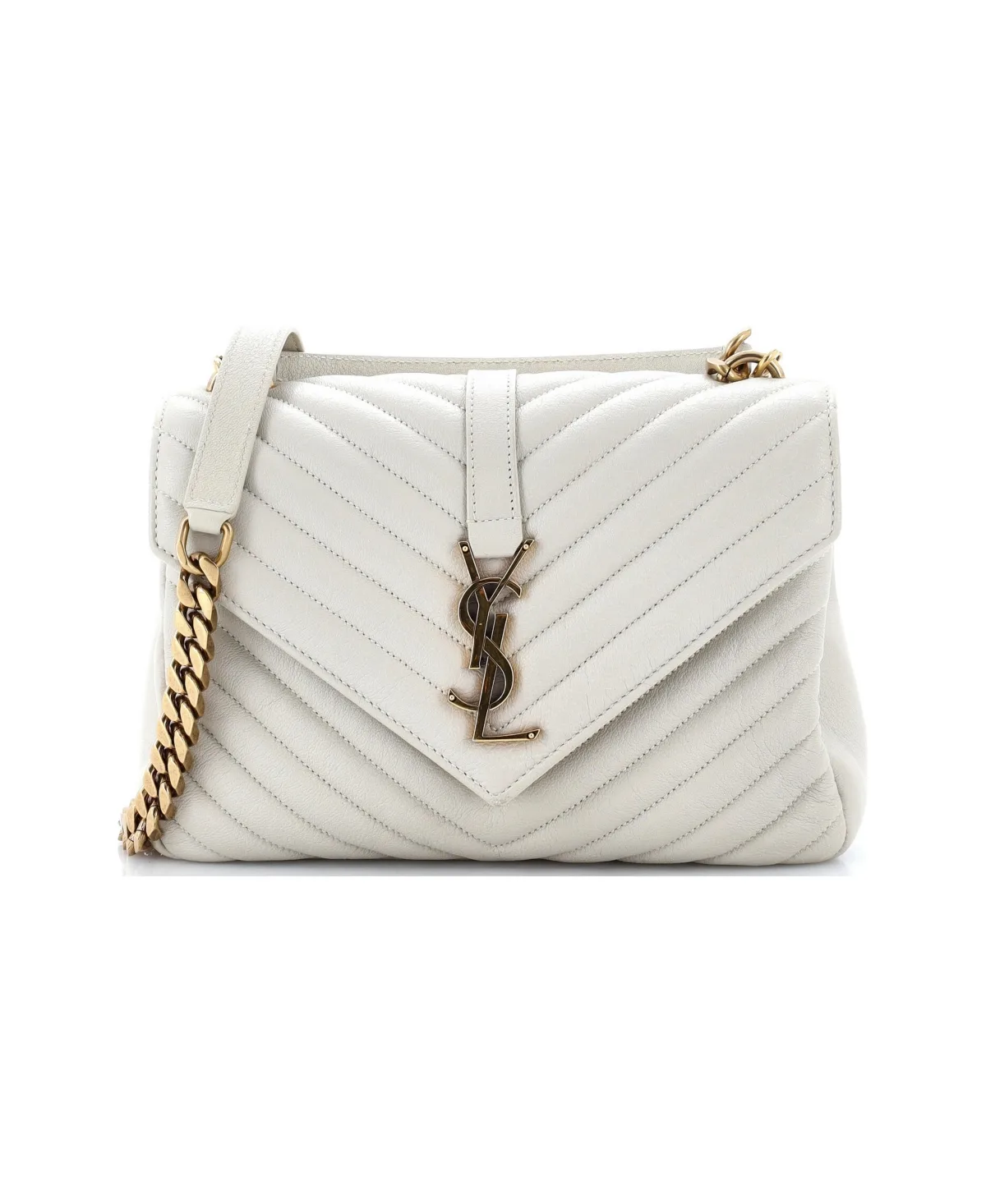 Pre-Owned Medium Classic Monogram College Bag Matelasse Chevron Leather by Saint Laurent