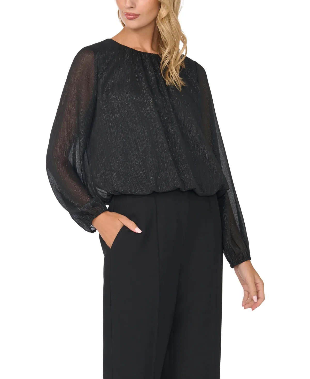 Long Sleeve Bubble Blouse by Vince Camuto