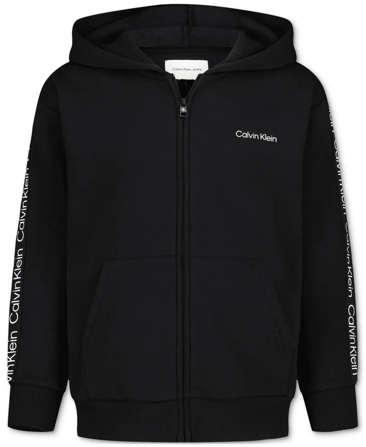 Logo Tape Full-Zip Relaxed-Fit Hoodie by Calvin Klein