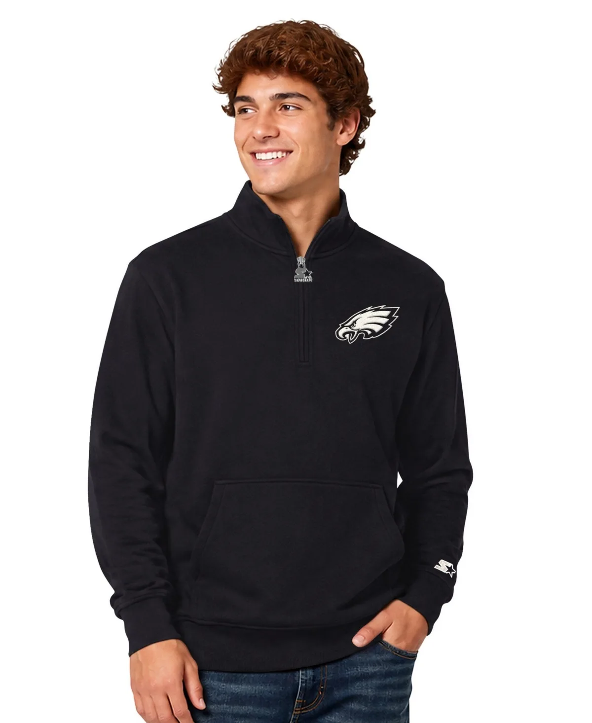 Philadelphia Eagles Thursday Night Gridiron Batwing Quarter-Zip Sweatshirt by Starter