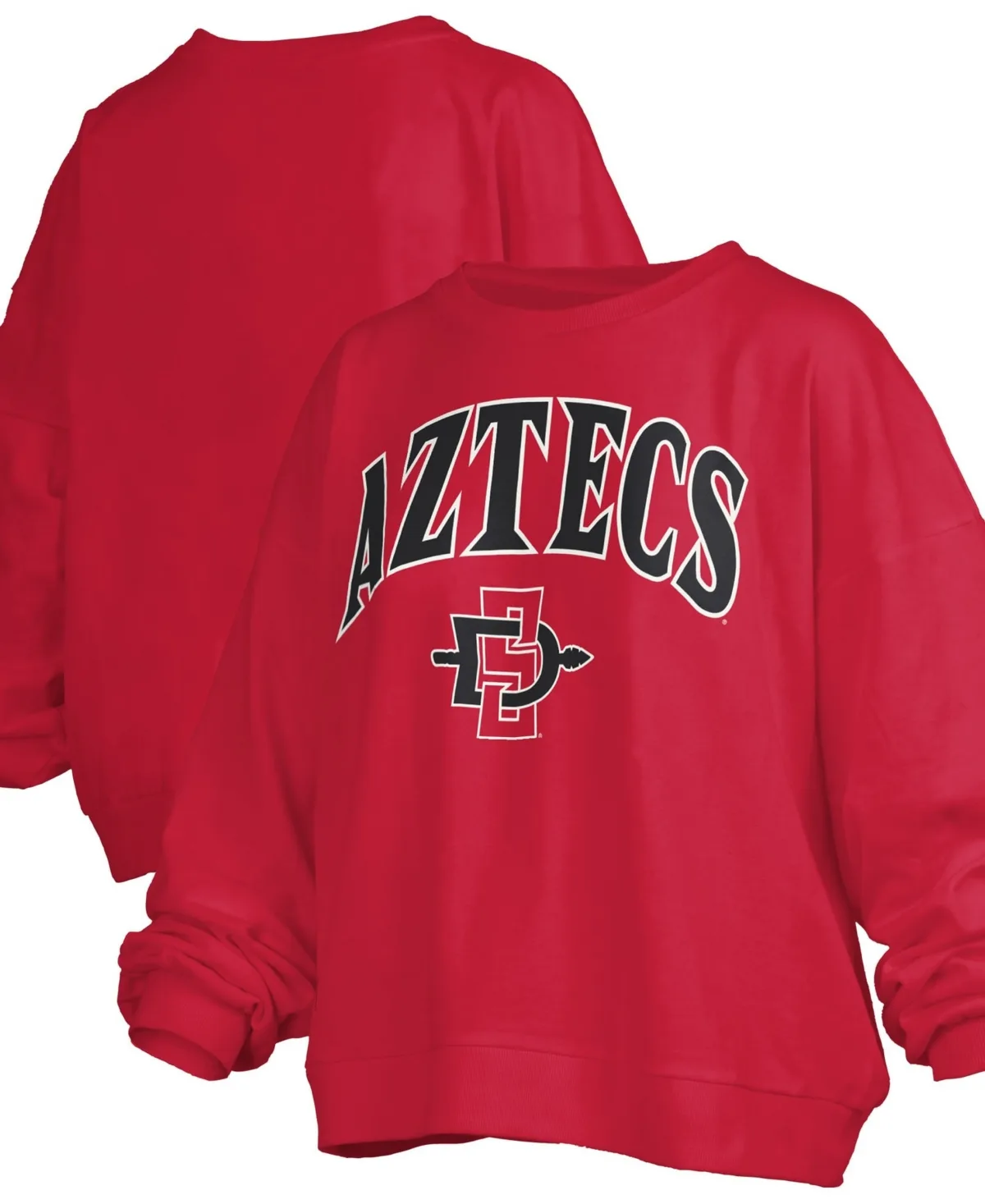 San Diego State Aztecs Oversized Janise Arch Over Logo Fleece Sweatshirt by Pressbox
