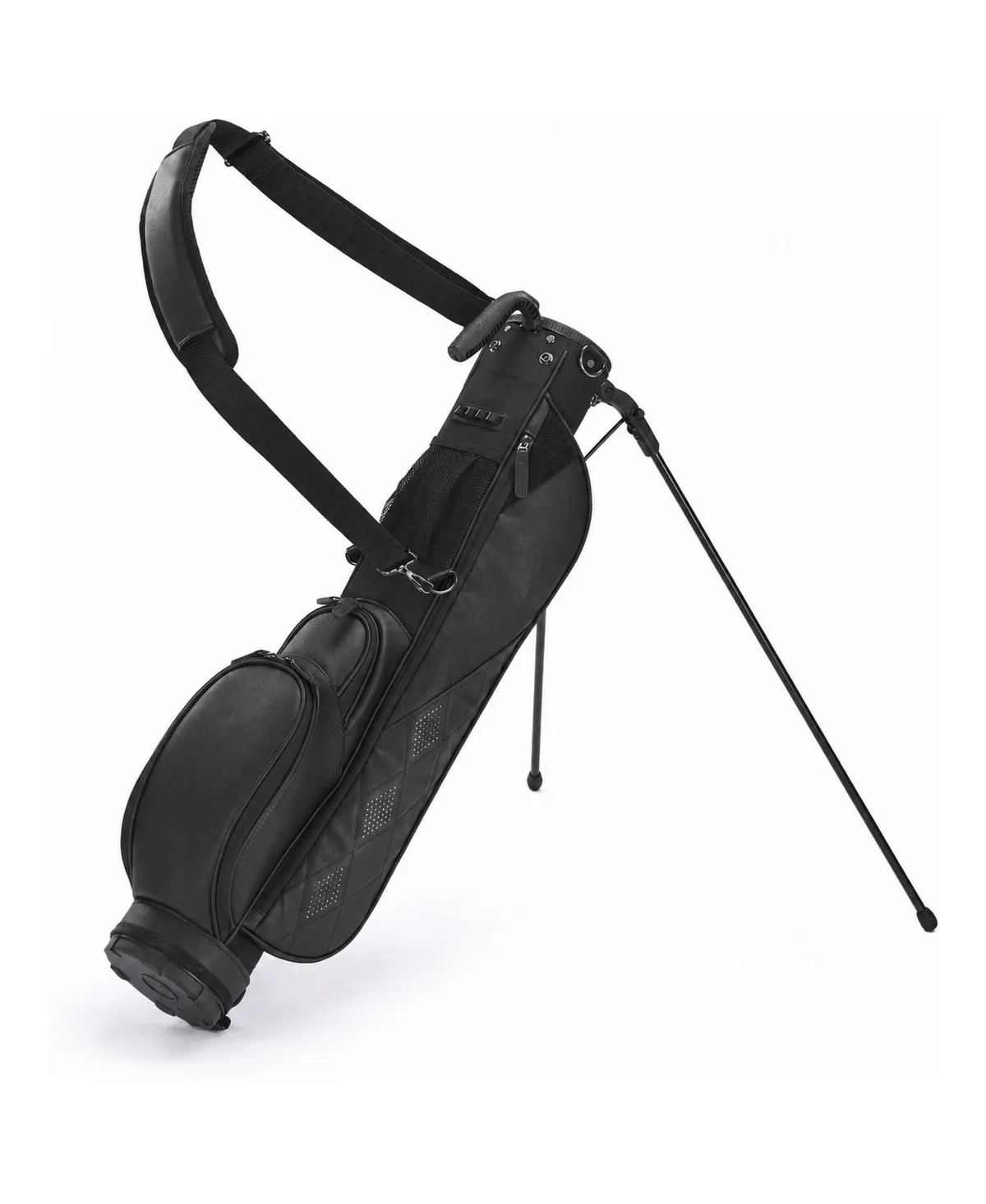 Faux Leather Sunday Golf Bag 2 Way Divider Lightweight Storage Stand System by Furlihong