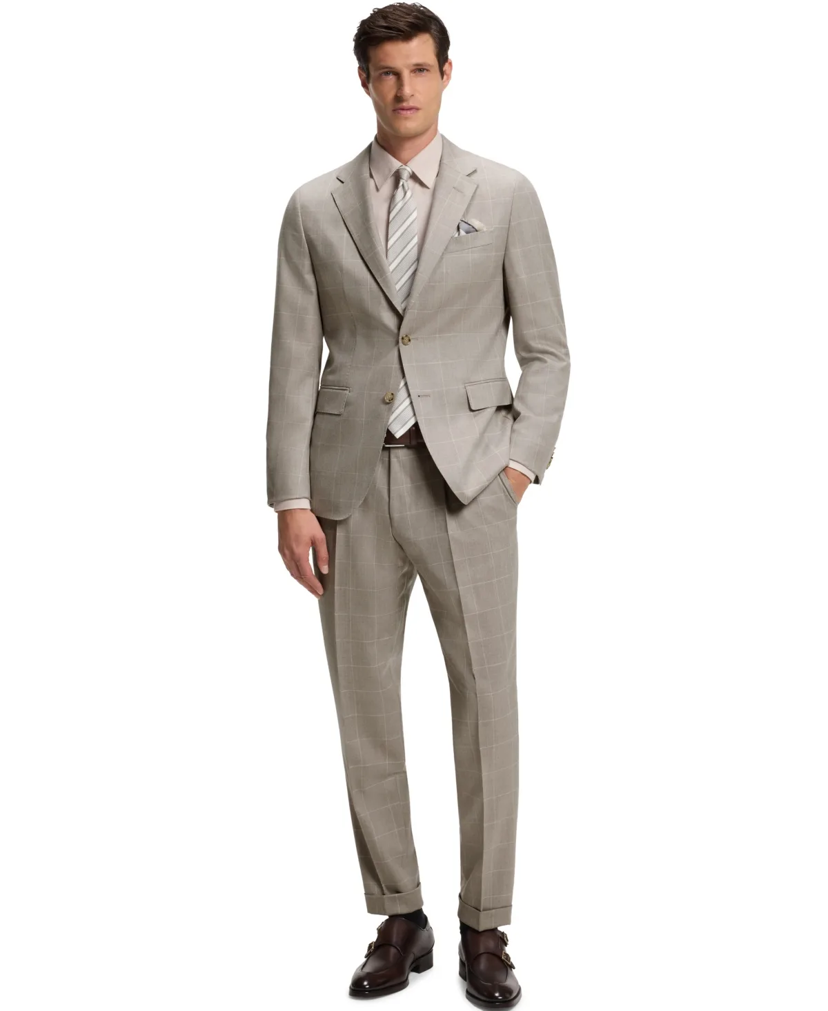 Boss by Hugo Boss Checked Wool Two-Piece Slim-Fit Suit by Hugo Boss