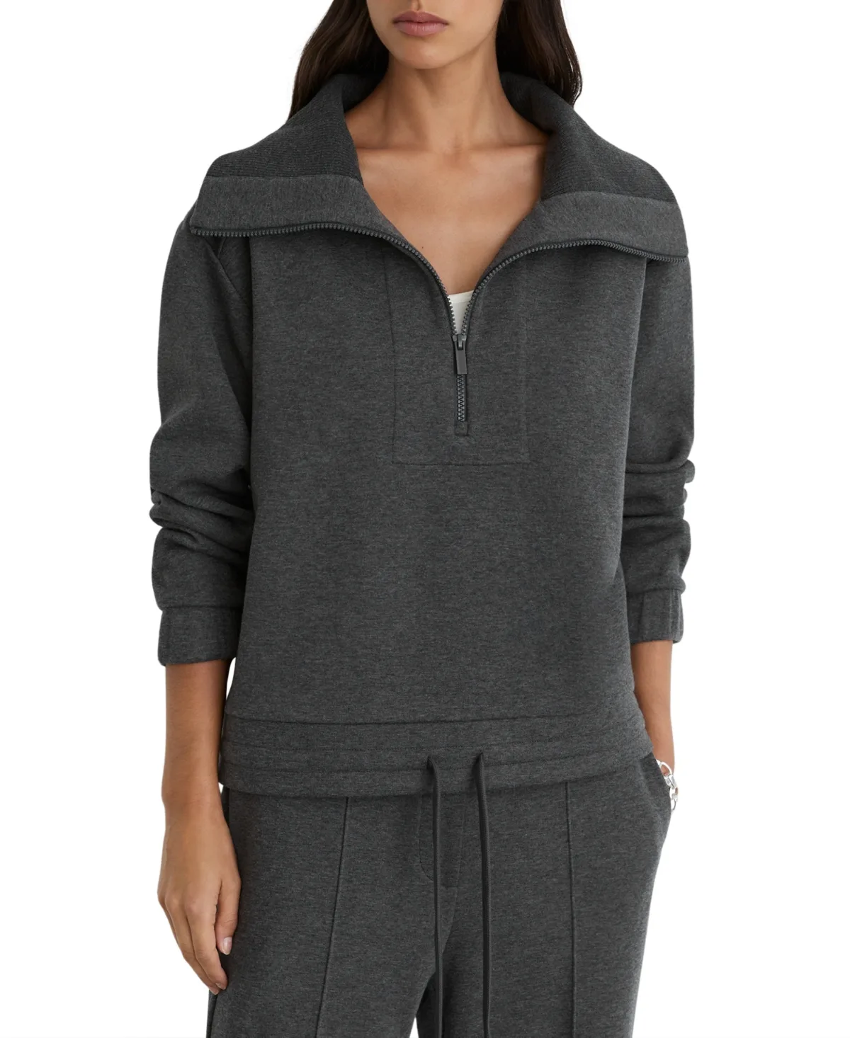Layla Half-Zip Mock Neck Sweatshirt by Reiss
