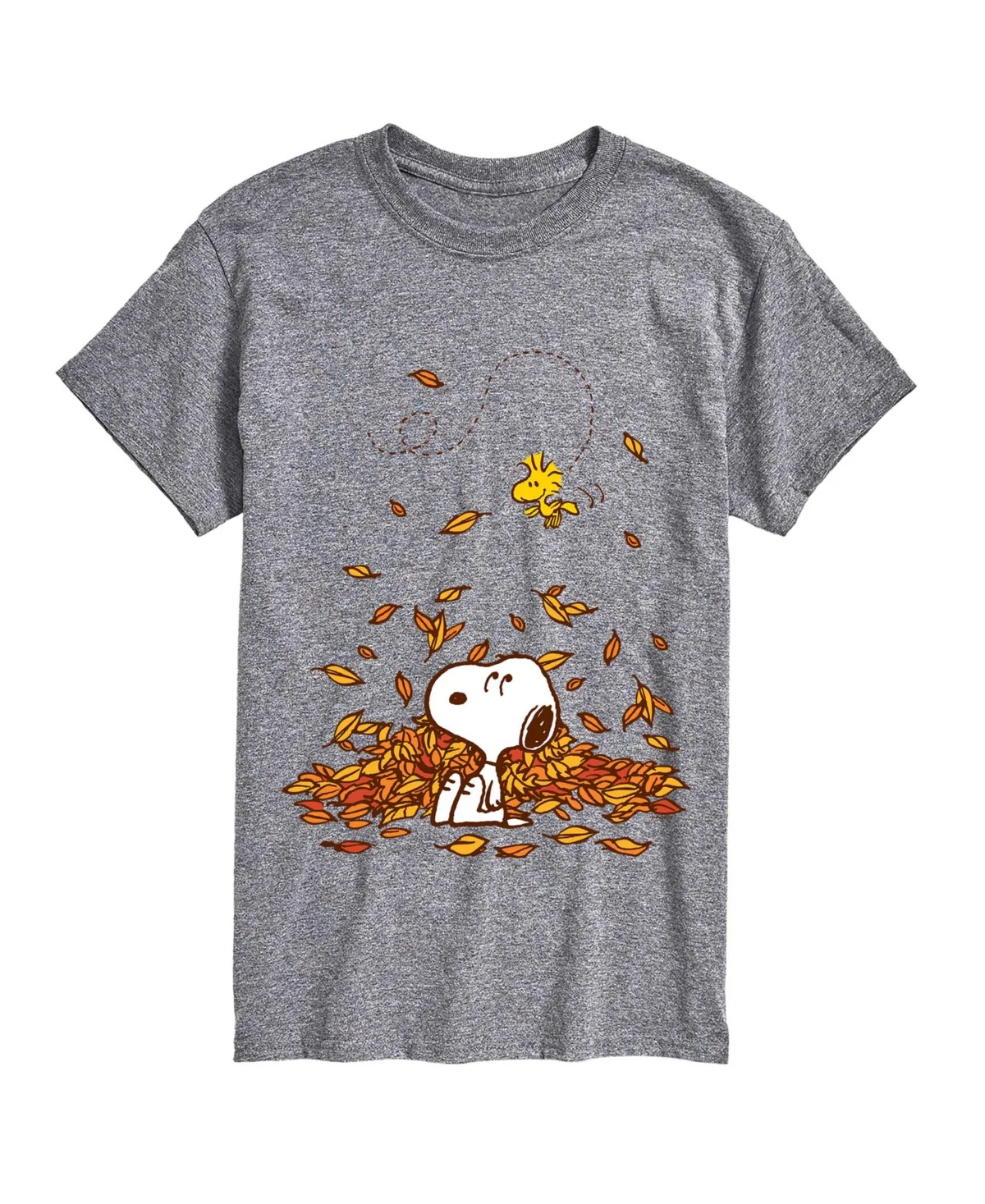 Snoopy and Woodstock Fall Leaves Crewneck Short-Sleeve T-Shirt