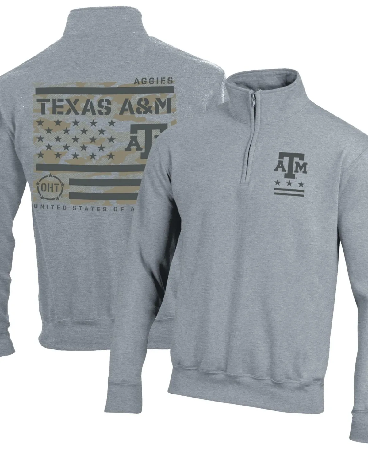 Texas a M Aggies Operation Hat Trick Flag Power Blend Fleece Quarter-Zip Pullover by Champion