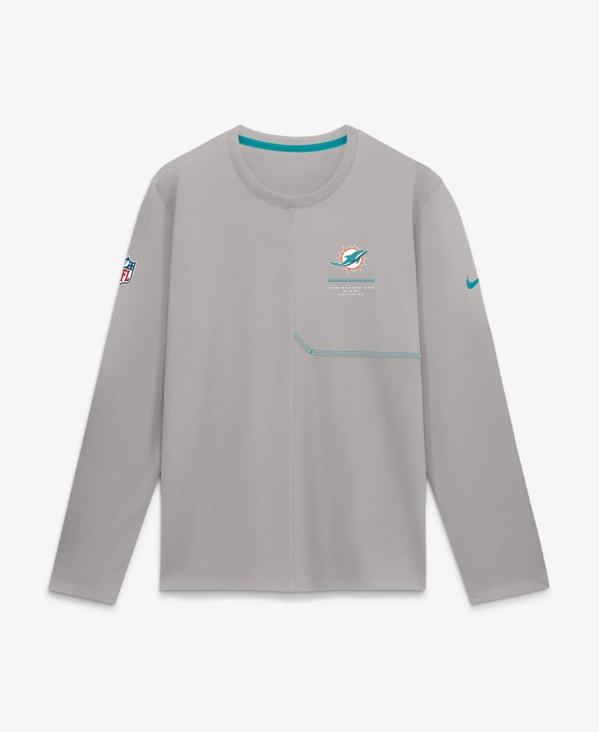 Miami Dolphins Sideline Coaches Uv Dri-Fit Long Sleeve T-Shirt by Nike