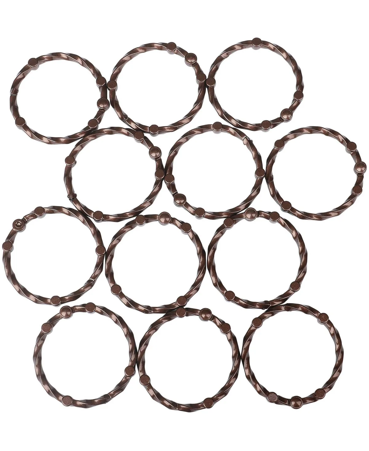 Rust-Proof Zinc Twisted Shower Curtain Hooks with Clasp Closure, Shower Hooks Hangers for Bathroom - Set of 12 by Utopia Alley