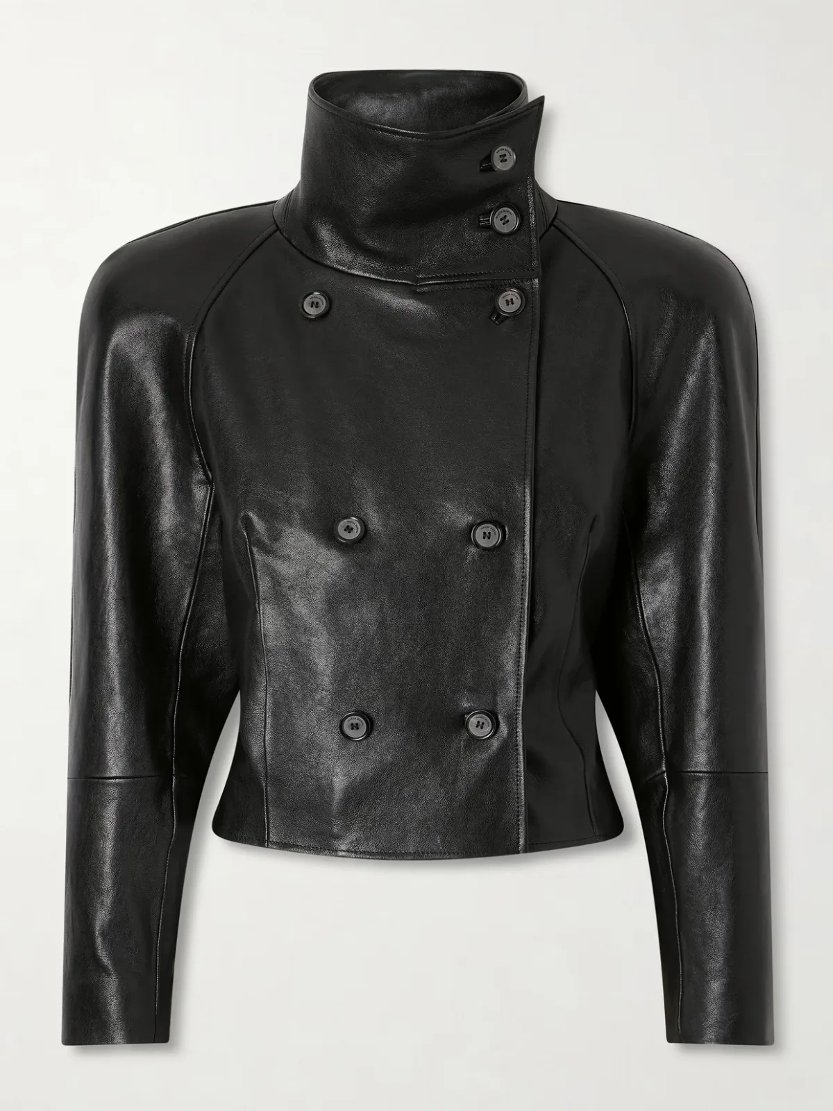 - Double-breasted Leather Jacket -
