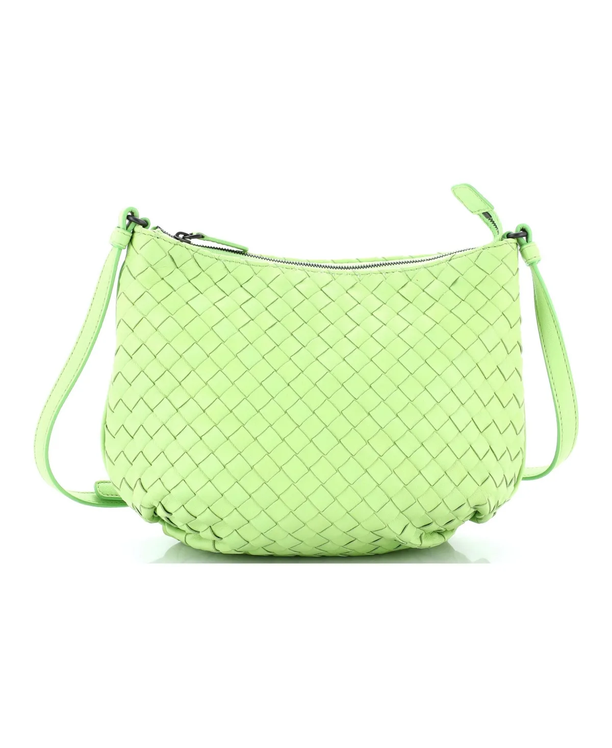 Pre-Owned Bottega Veneta Mini Saddle Zip Messenger Bag Intrecciato Nappa by Bottega Veneta