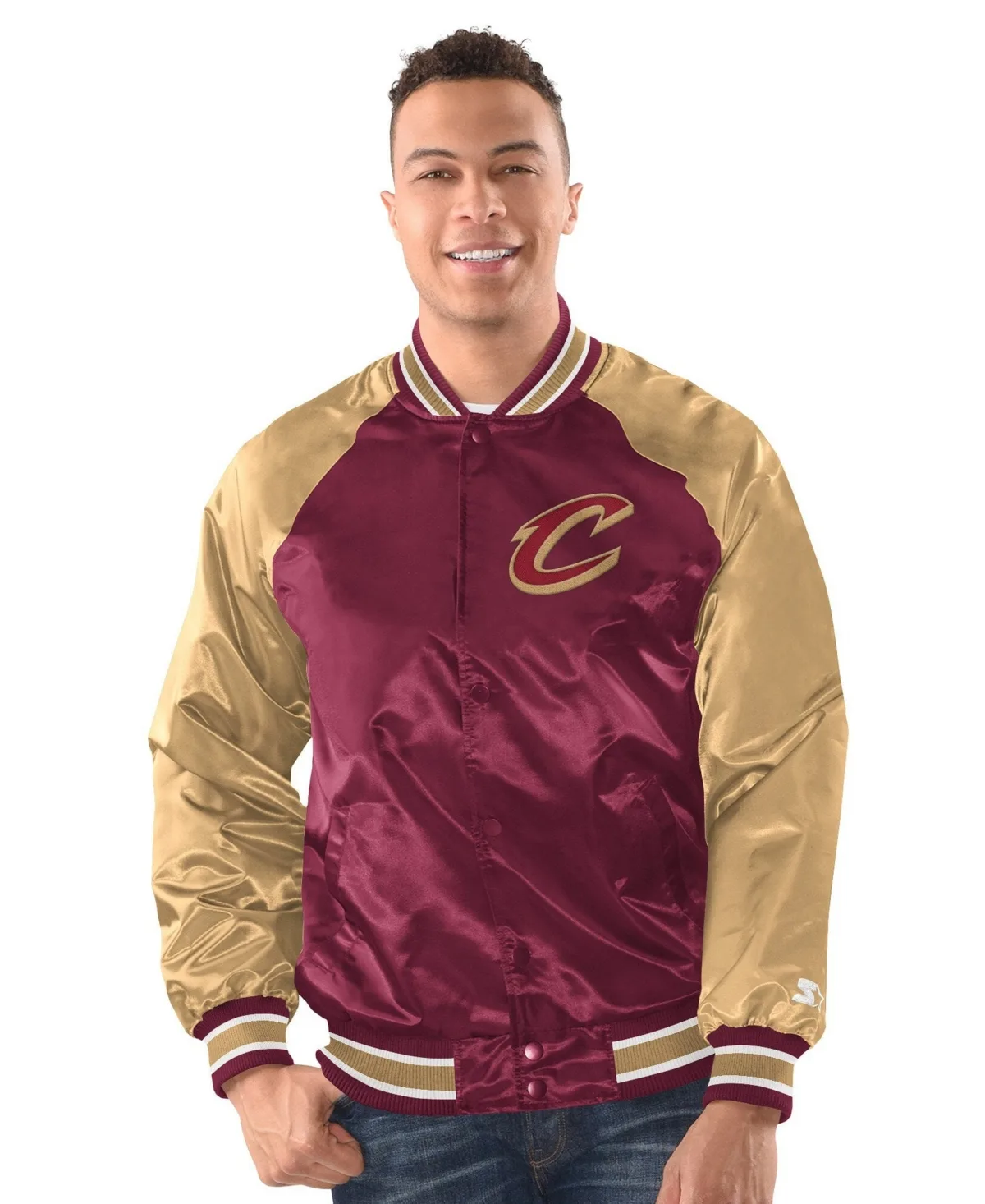 Cleveland Cavaliers Inductee Raglan Full-Snap Varsity Jacket by Starter