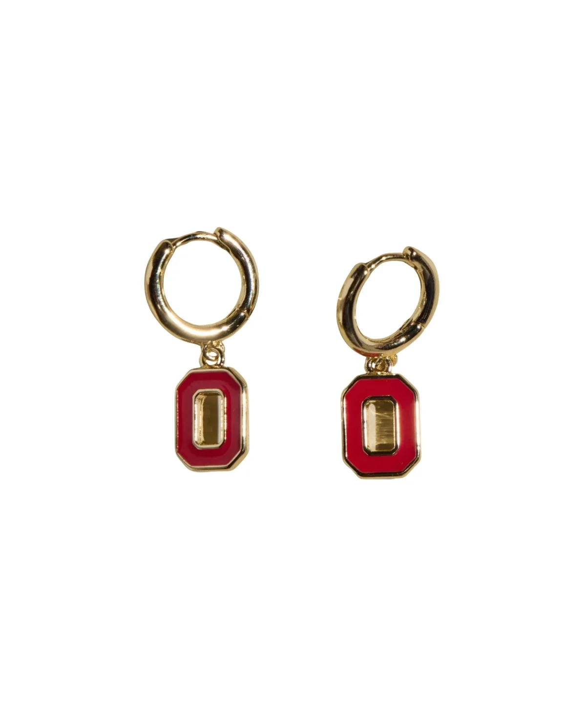 Ohio State University O Enamel Huggie Earrings by Nickel & Suede