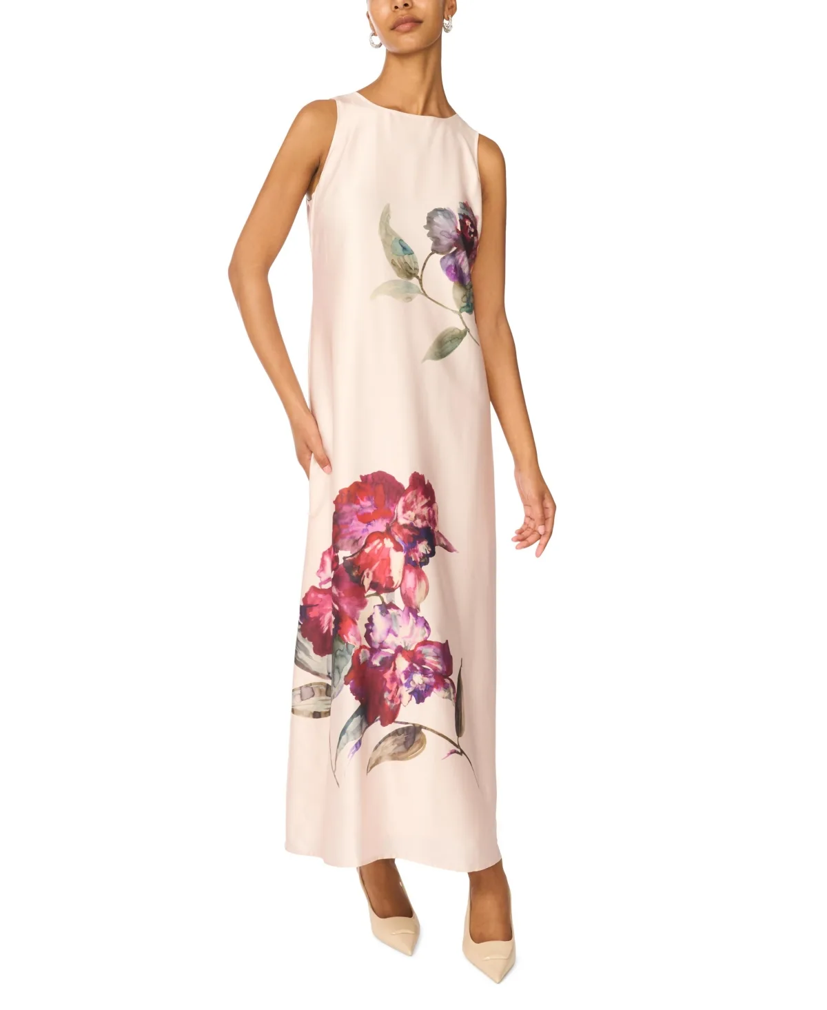 Vince Camuto Floral-Print Placement Maxi Dress by Vince Camuto