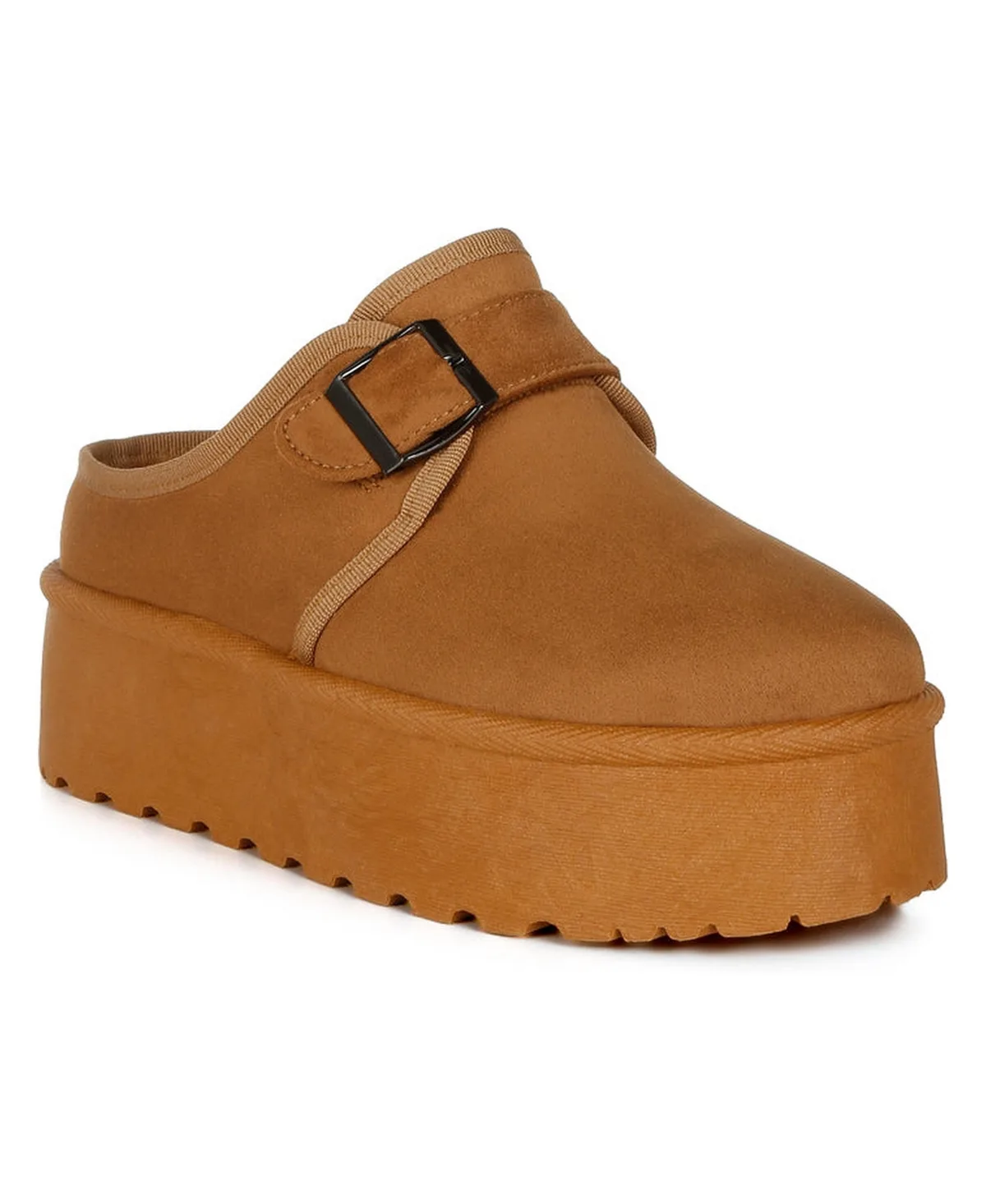 London Rag Mayfield Buckle Strap Fur Platform Classic Slip-On by London Rag