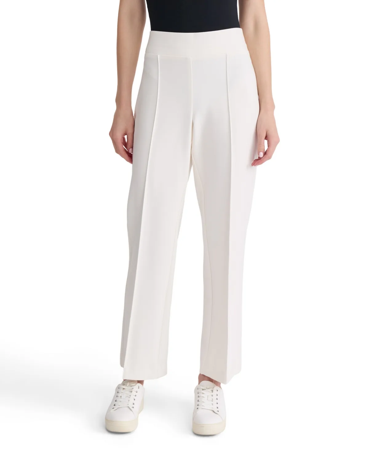 Serenity High-Waisted Pintuck Straight Trousers by Jones New York