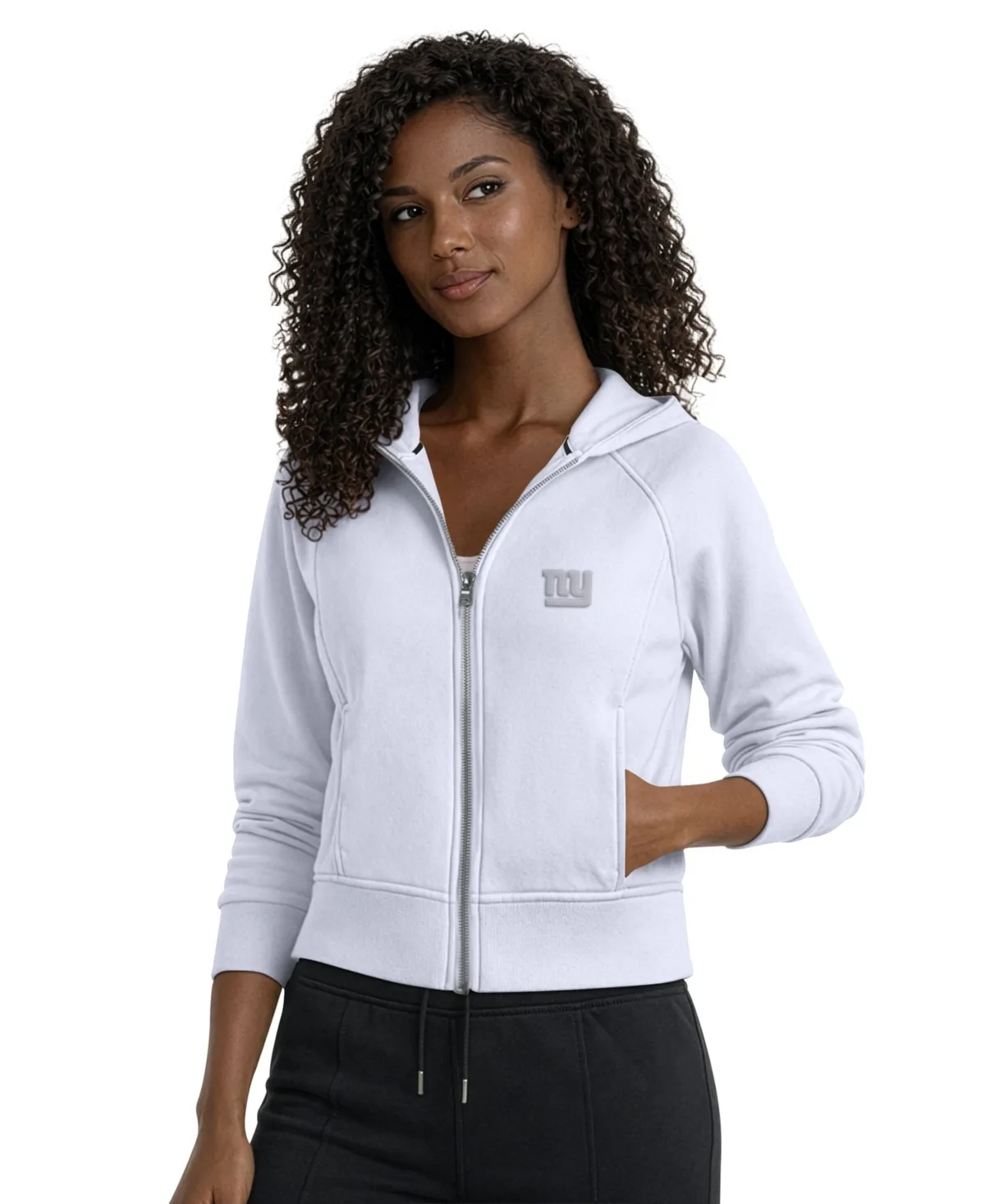 New York Giants Cropped Pastels Full-Zip Hoodie by Starter