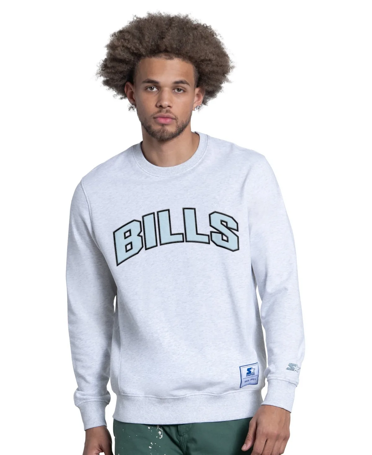 Ash Buffalo Bills Faceoff Fleece Sweatshirt by Starter