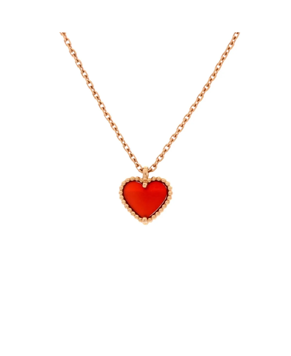 Pre-Owned Van Cleef and Arpels Sweet Alhambra Heart Pendant Necklace - 18k Rose Gold by Pre Owned Van Cleef & Arpels