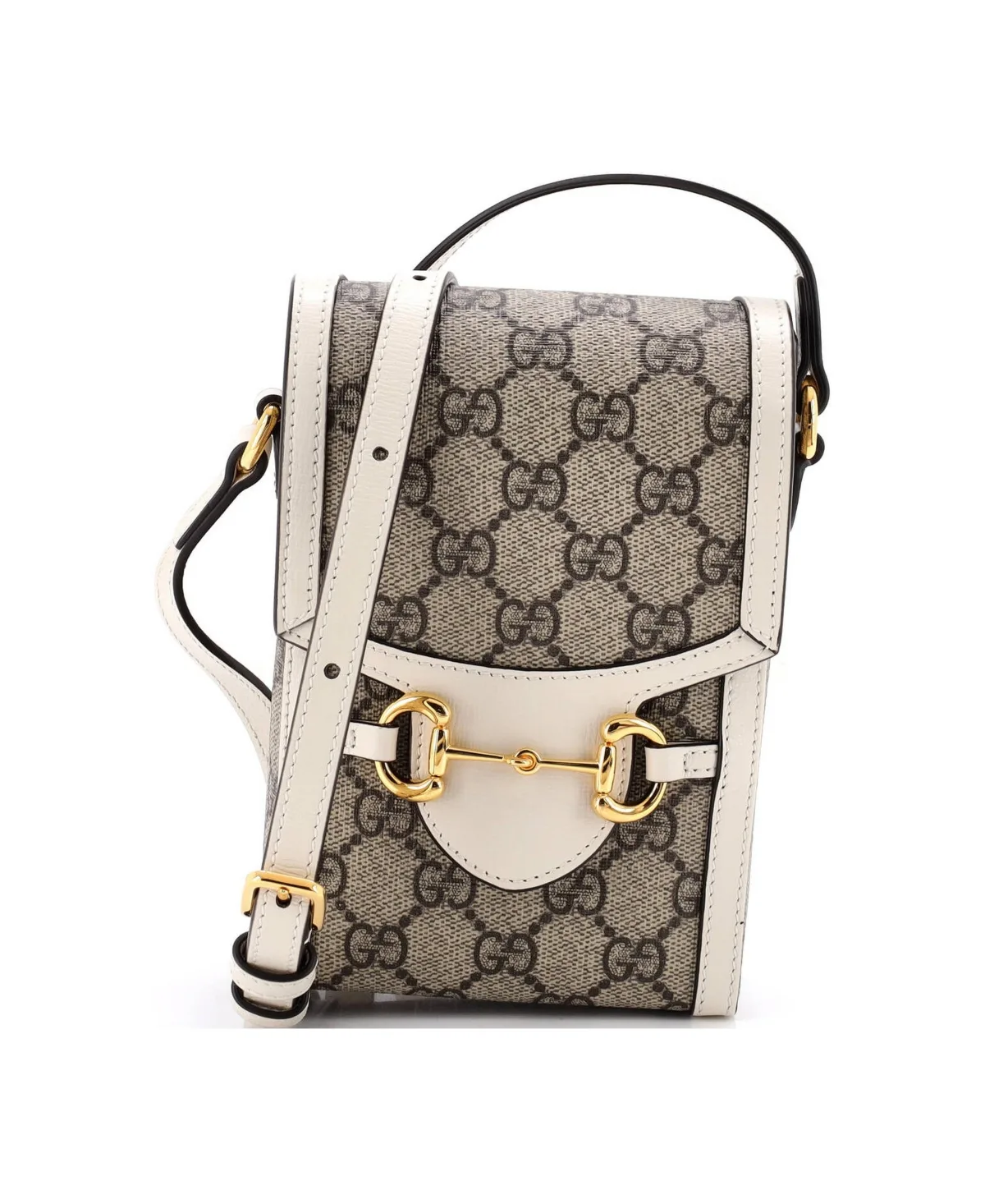 Pre-Owned Gucci Mini Horsebit 1955 Crossbody Bag Gg Coated Canvas with Leather by Gucci