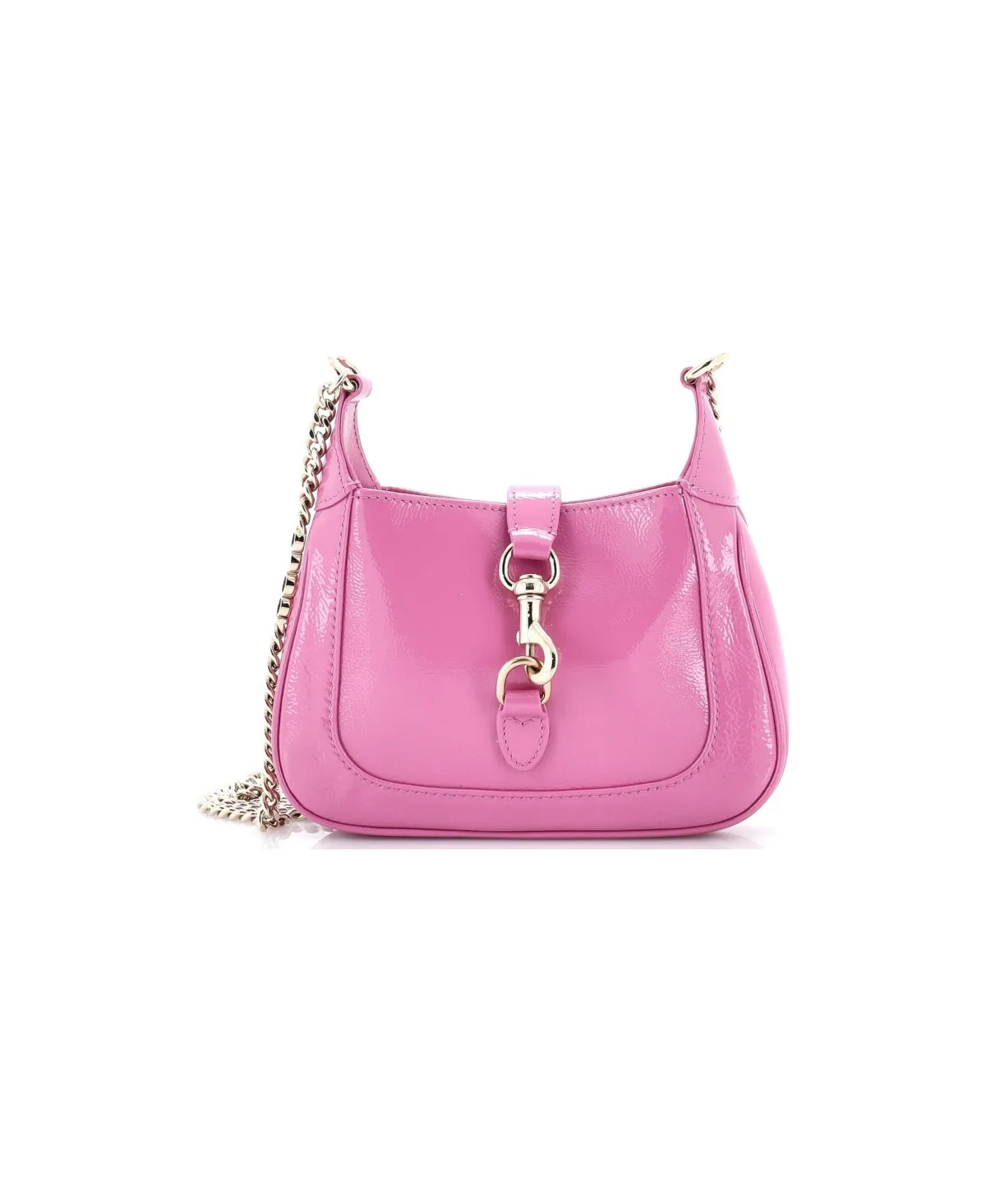 Pre-Owned Gucci Mini Jackie Notte Chain Hobo Patent by Gucci
