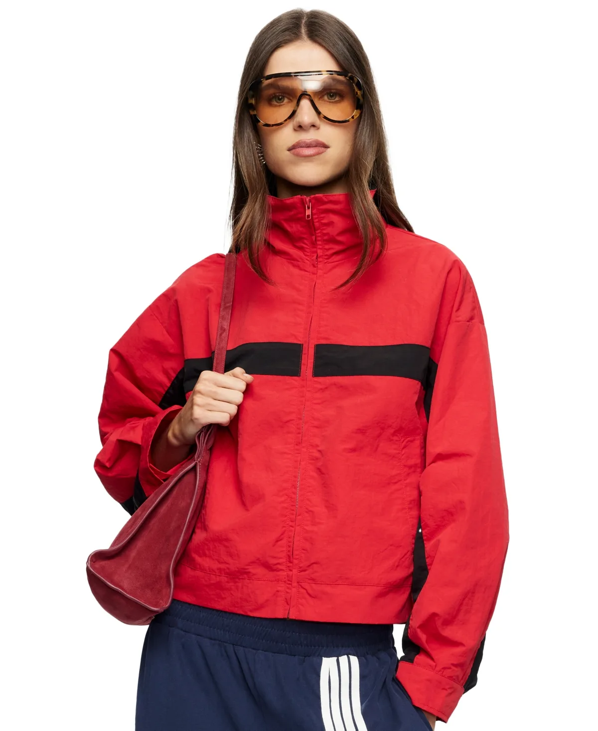 Essential High Neck Windbreaker Jacket by Lioness