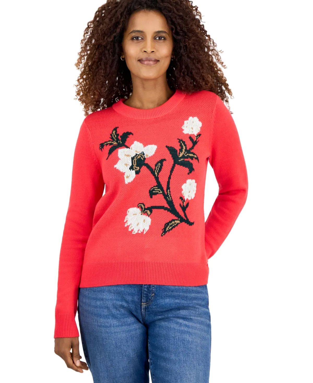 Holiday Crewneck Long-Sleeve Sweater
