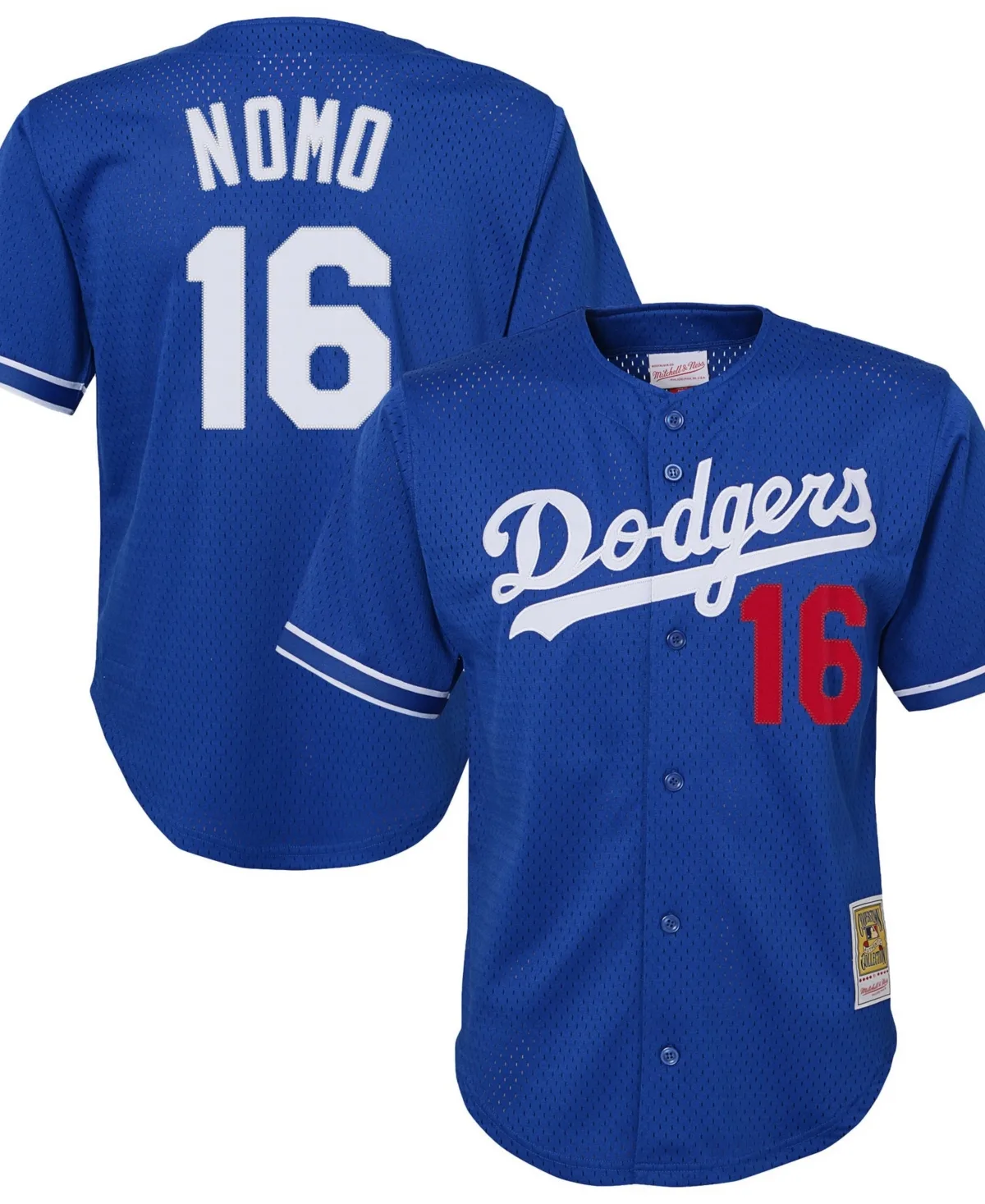 Hideo Nomo Royal Los Angeles Dodgers Cooperstown Collection Mesh Batting Practice Jersey by Mitchell & Ness