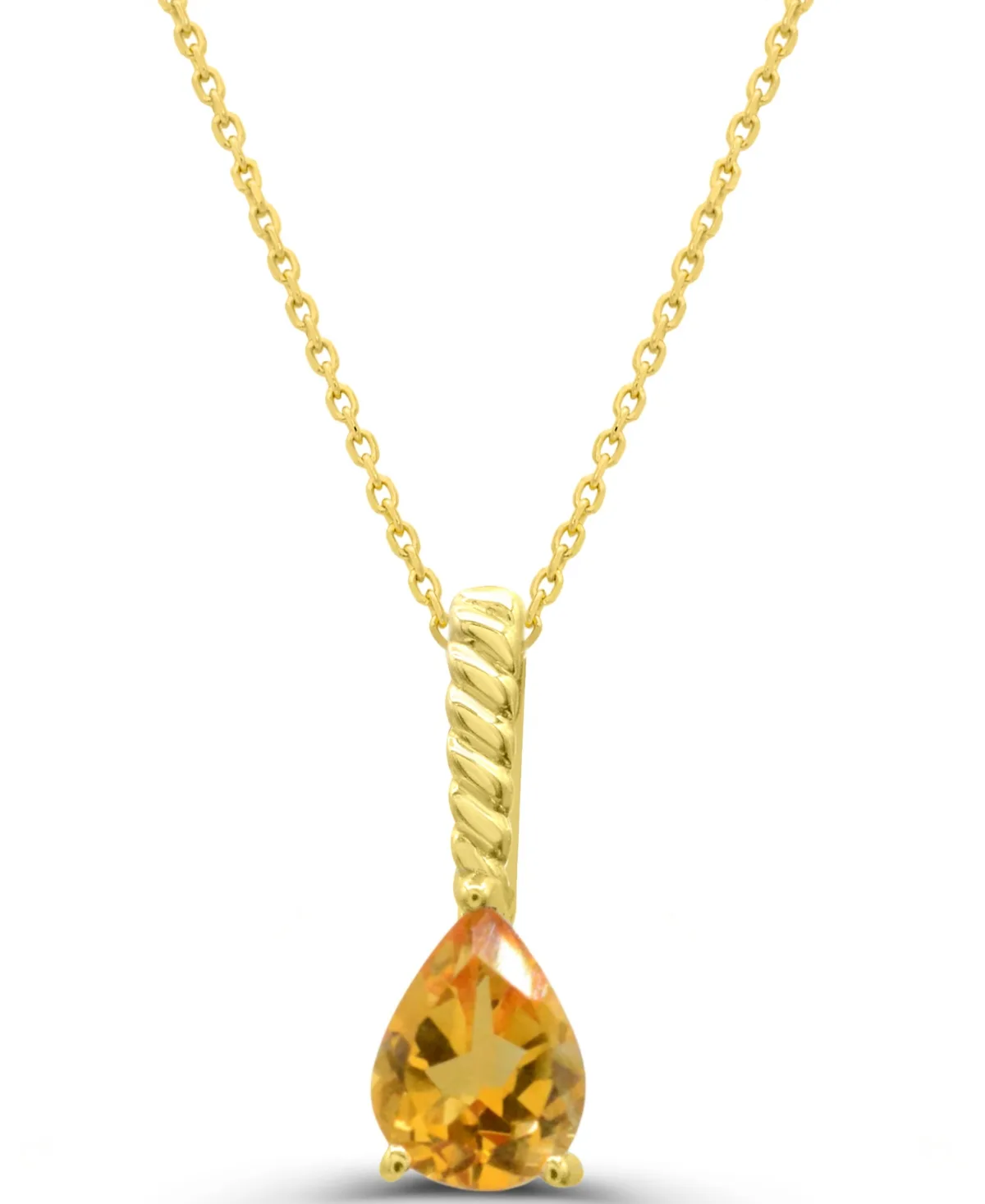 Citrine Teardrop Pendant Necklace (1/2 ct. t.w.) in 14k Gold-Plated Sterling Silver by Macy's