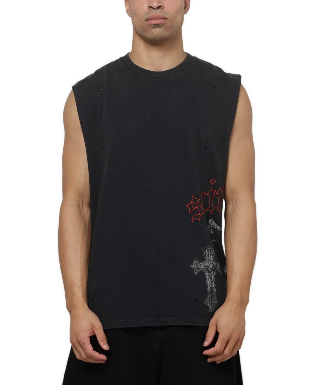 Graves Oversized Muscle T-Shirt by Saint Morta