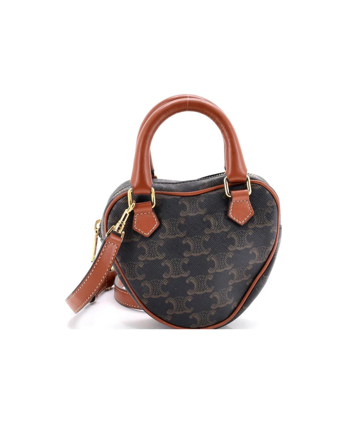 Pre-Owned Celine Medium Heart Bag Triomphe Coated Canvas by Celine