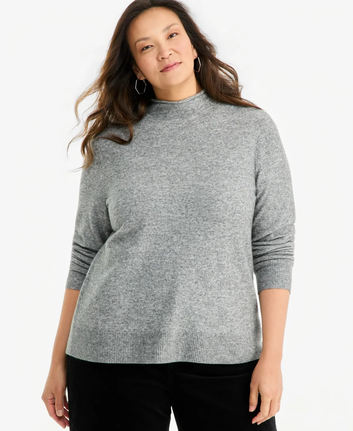 Luxsoft Mock-Neck Long-Sleeve Sweater by Style & Co