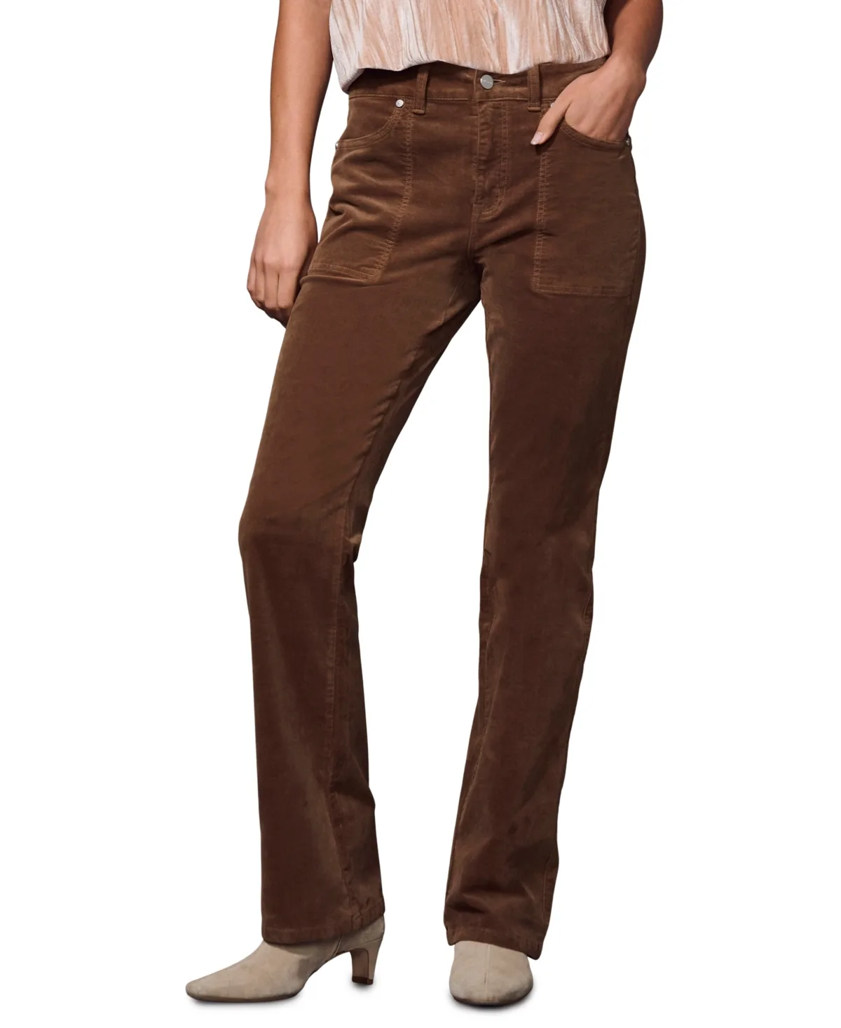 Play Date High-Waisted Velvet Bootcut Pants by Sanctuary
