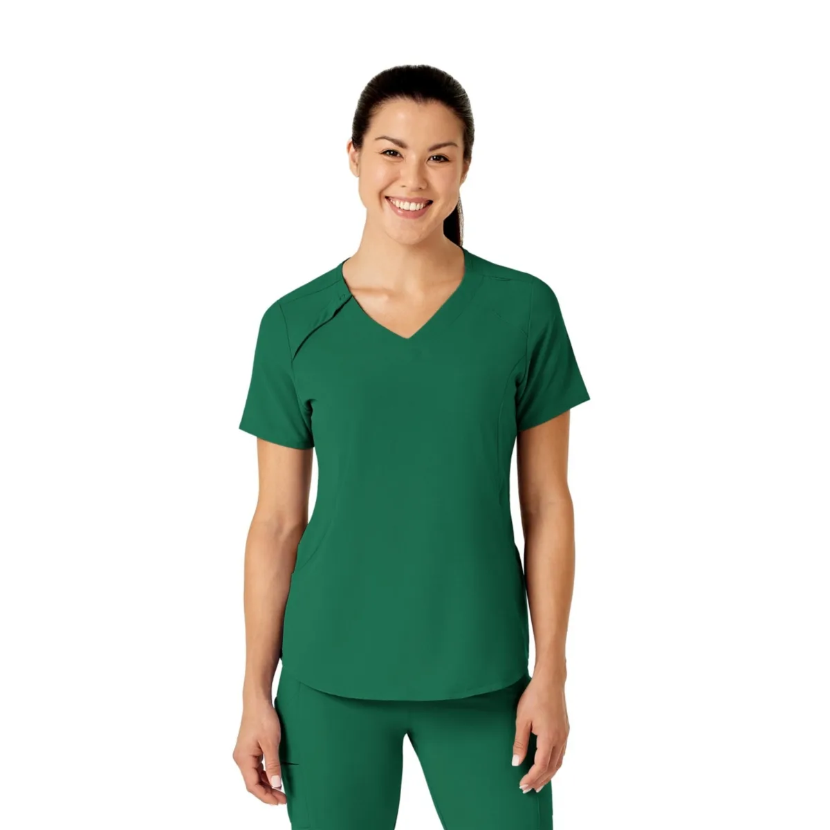 Renew Zip Accent Scrub Top by Wink