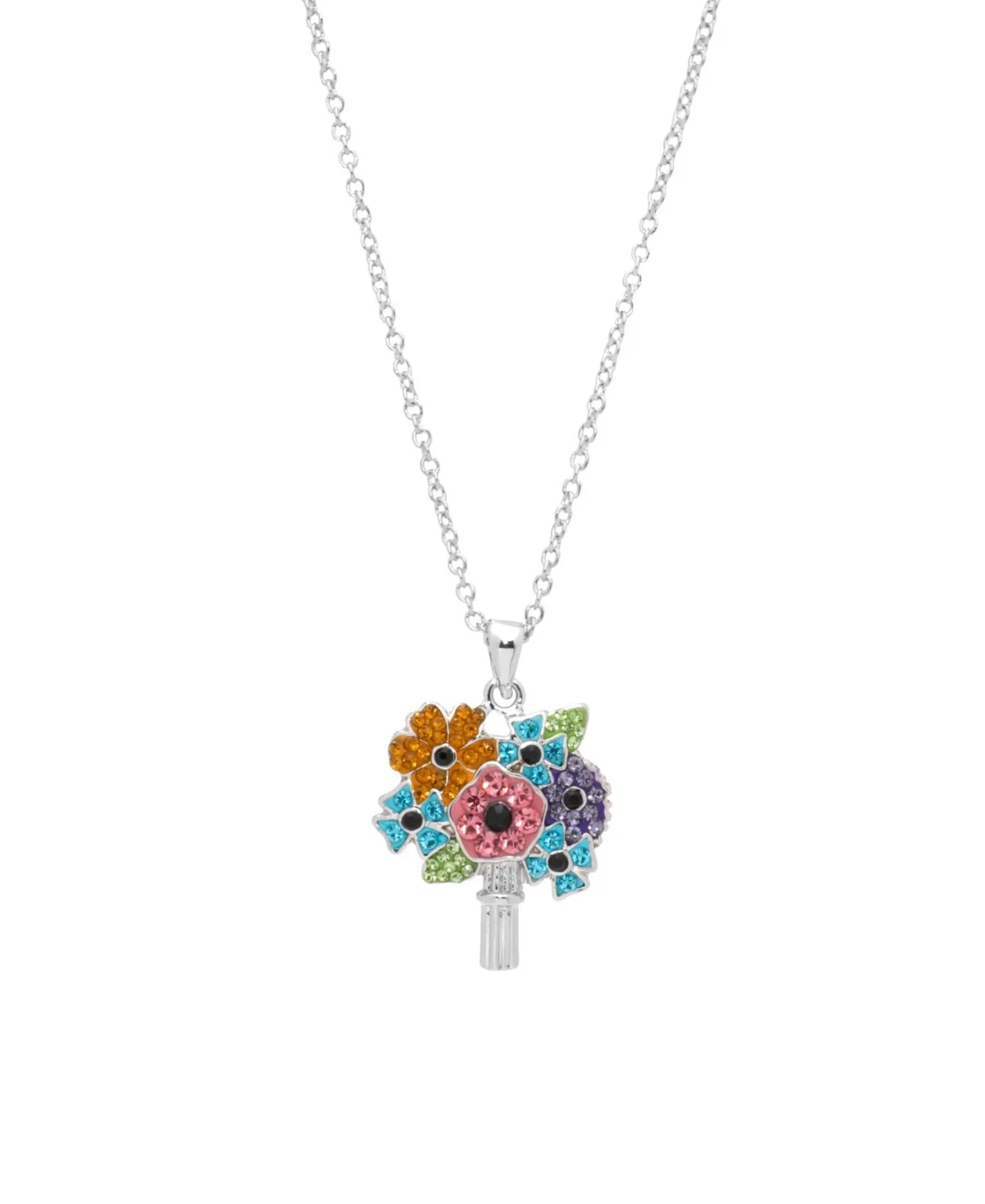 Silver-Tone Crystal Bouquette Pendant Necklace by Macy's